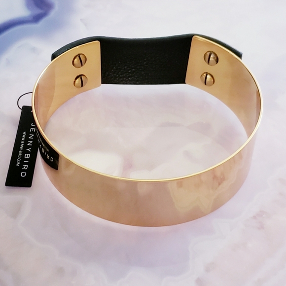 Jenny Bird Jewelry - Jenny Bird Womans 14k Gold & Leather Choker NEW!!!